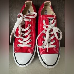 Converse All-Star RED low-top sneakers, women’s size 8, men’s size 6